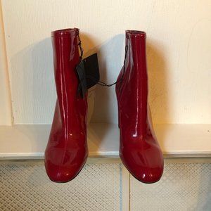 Forever21 Red Patent Leather High Heel Booties